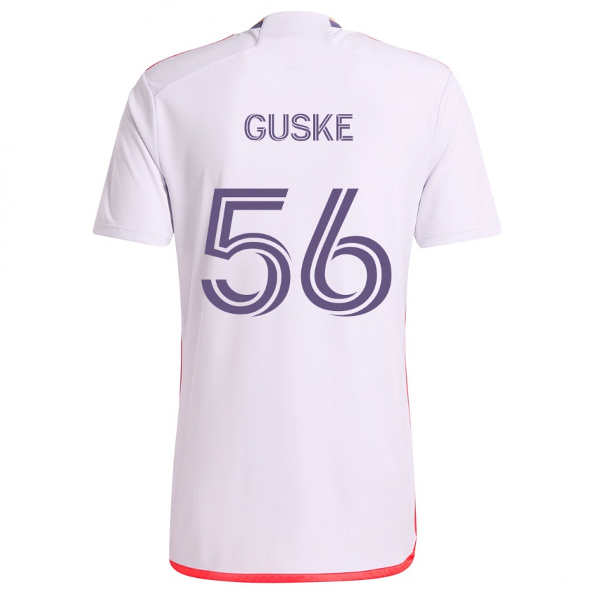 Kinder Colin Guske #56 Weiß Rot Lila Auswärtstrikot Trikot 2024/25 T-Shirt Österreich