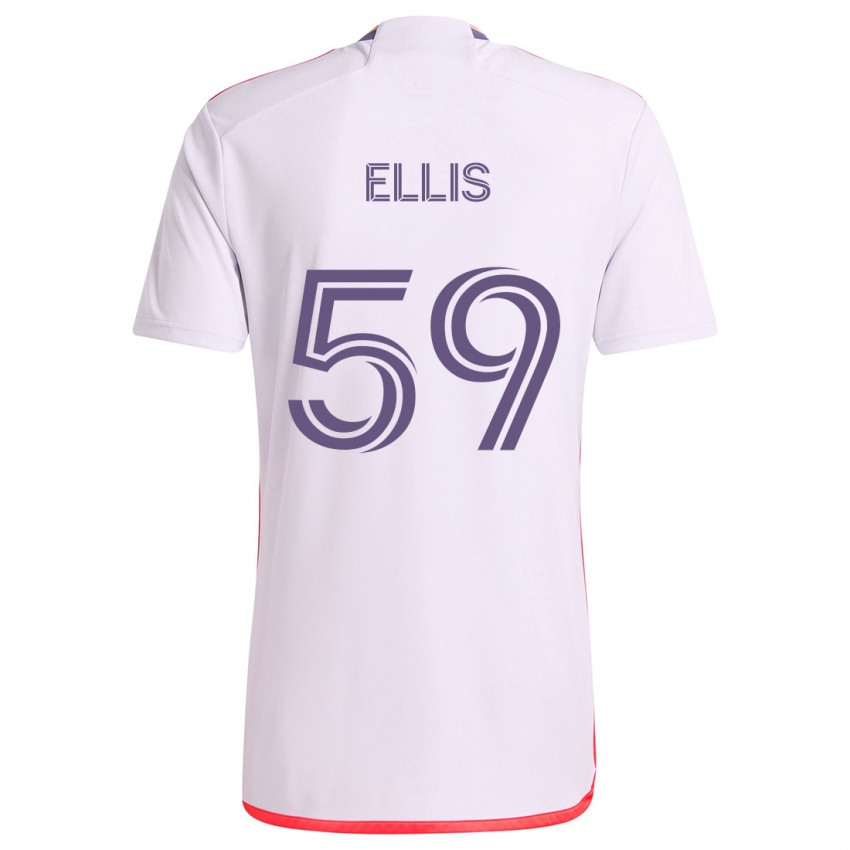 Kinder Justin Ellis #59 Weiß Rot Lila Auswärtstrikot Trikot 2024/25 T-Shirt Österreich