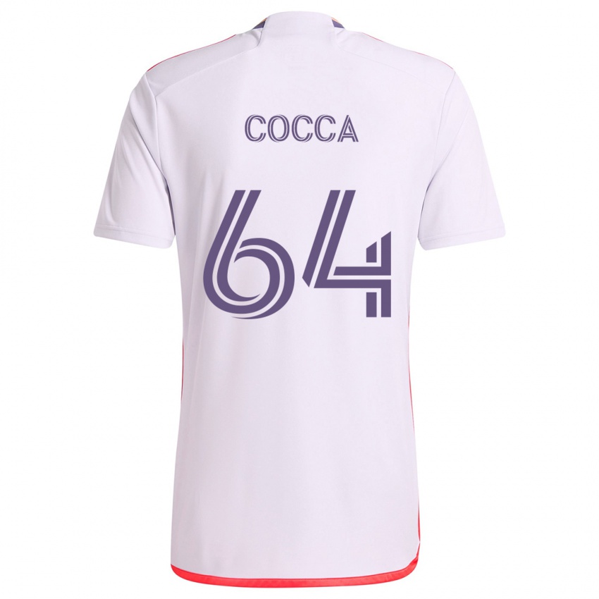 Kinder Manuel Cocca #64 Weiß Rot Lila Auswärtstrikot Trikot 2024/25 T-Shirt Österreich