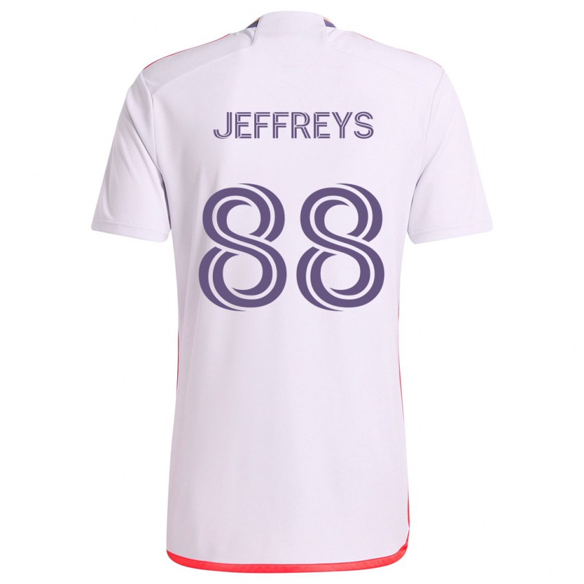 Kinder Tj Jeffreys #88 Weiß Rot Lila Auswärtstrikot Trikot 2024/25 T-Shirt Österreich