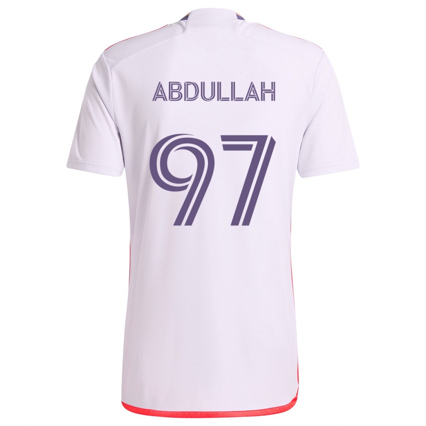 Kinder Majed Abdullah #97 Weiß Rot Lila Auswärtstrikot Trikot 2024/25 T-Shirt Österreich