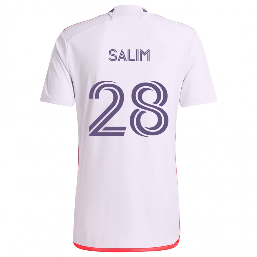 Kinder Abdi Salim #28 Weiß Rot Lila Auswärtstrikot Trikot 2024/25 T-Shirt Österreich