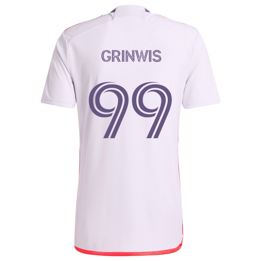 Kinder Adam Grinwis #99 Weiß Rot Lila Auswärtstrikot Trikot 2024/25 T-Shirt Österreich