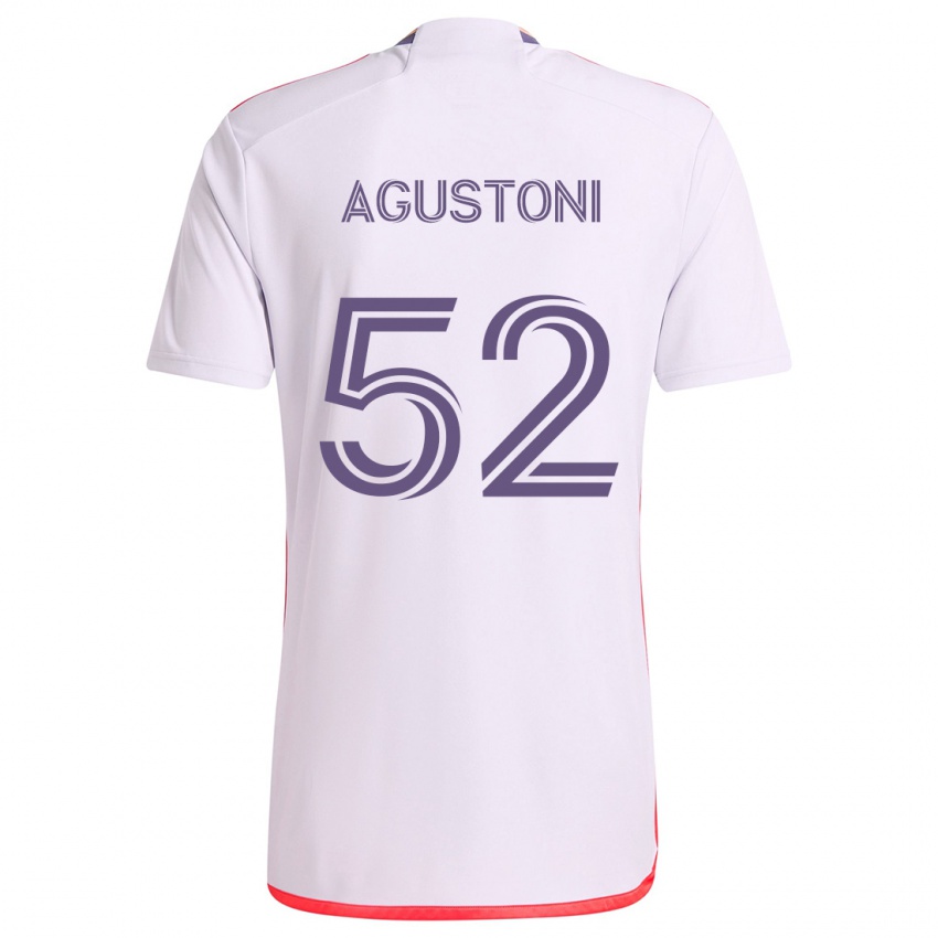 Kinder Gonzalo Agustoni #52 Weiß Rot Lila Auswärtstrikot Trikot 2024/25 T-Shirt Österreich