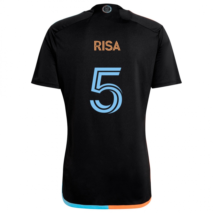 Kinder Birk Risa #5 Schwarz Orange Blau Auswärtstrikot Trikot 2024/25 T-Shirt Österreich