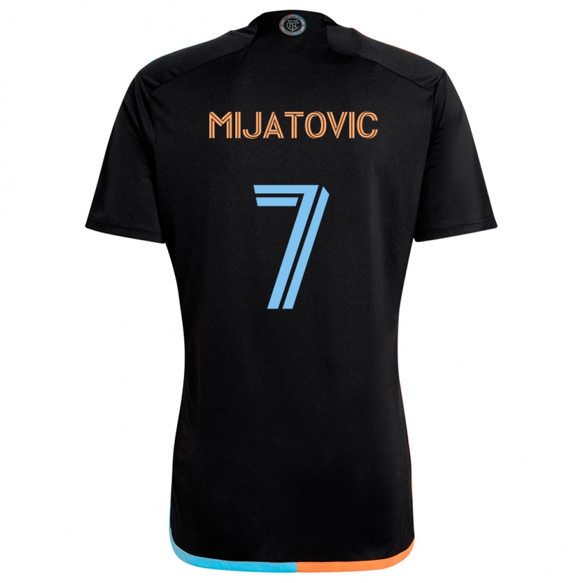 Kinder Jovan Mijatovic #7 Schwarz Orange Blau Auswärtstrikot Trikot 2024/25 T-Shirt Österreich