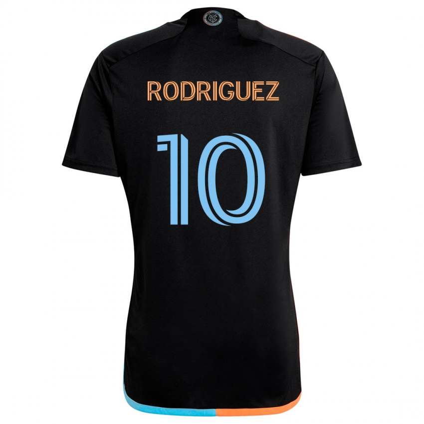 Kinder Santiago Rodríguez #10 Schwarz Orange Blau Auswärtstrikot Trikot 2024/25 T-Shirt Österreich