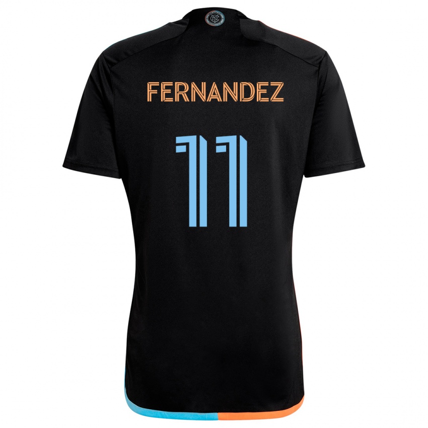 Kinder Julián Fernández #11 Schwarz Orange Blau Auswärtstrikot Trikot 2024/25 T-Shirt Österreich