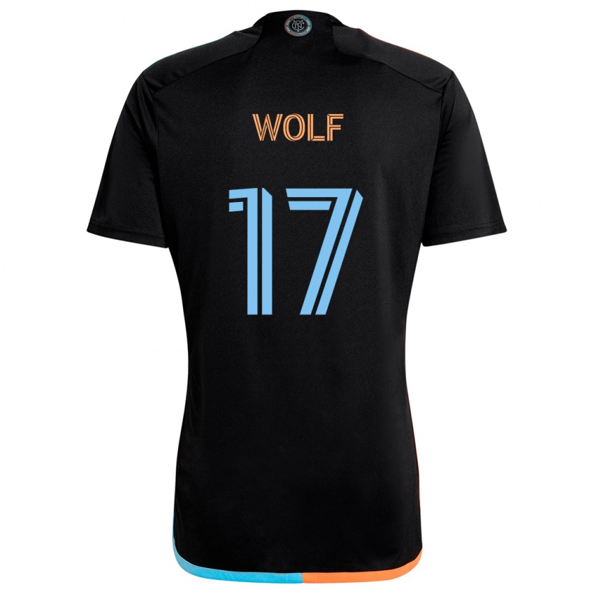 Kinder Hannes Wolf #17 Schwarz Orange Blau Auswärtstrikot Trikot 2024/25 T-Shirt Österreich