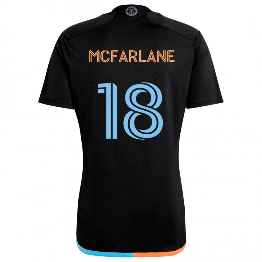 Kinder Christian Mcfarlane #18 Schwarz Orange Blau Auswärtstrikot Trikot 2024/25 T-Shirt Österreich