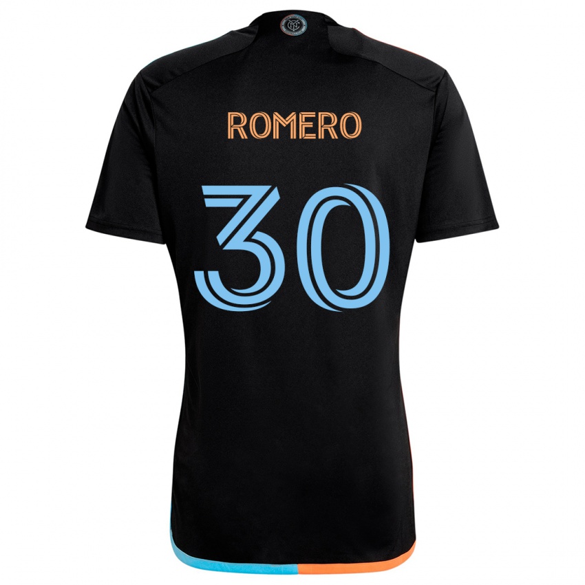 Kinder Tomás Romero #30 Schwarz Orange Blau Auswärtstrikot Trikot 2024/25 T-Shirt Österreich