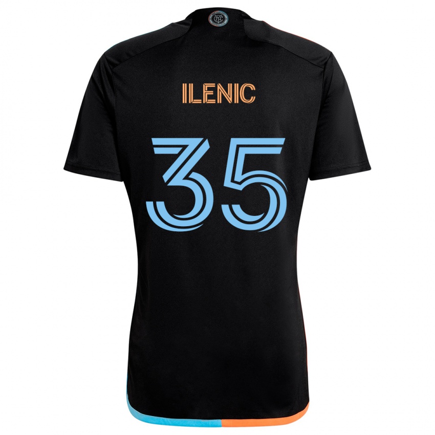 Kinder Mitja Ilenic #35 Schwarz Orange Blau Auswärtstrikot Trikot 2024/25 T-Shirt Österreich