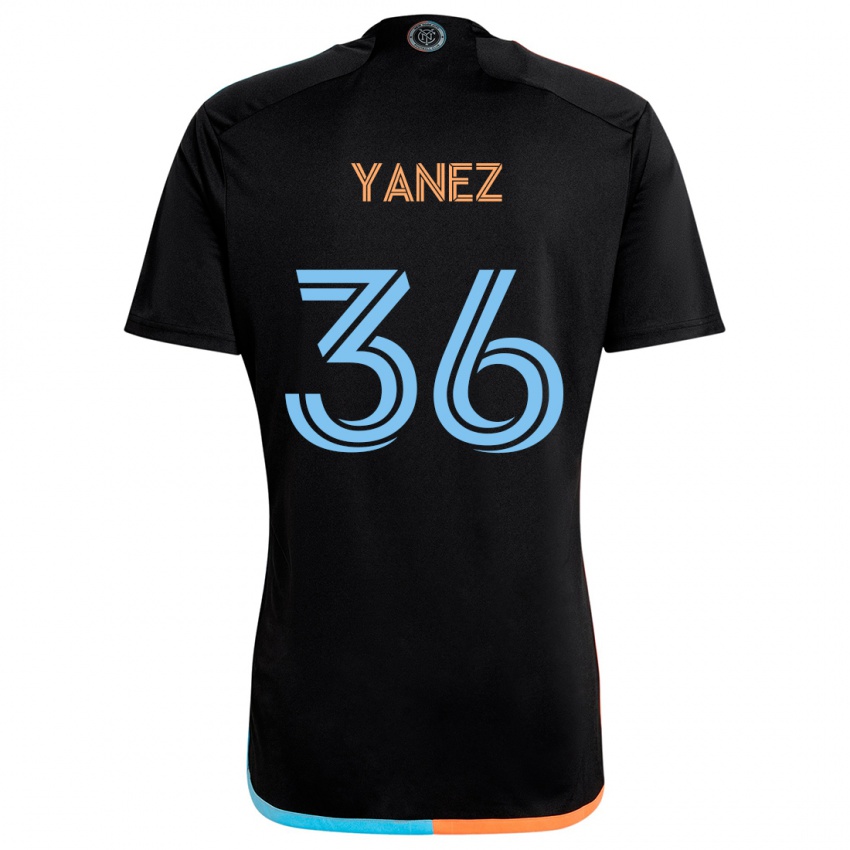 Kinder Zidane Yañez #36 Schwarz Orange Blau Auswärtstrikot Trikot 2024/25 T-Shirt Österreich