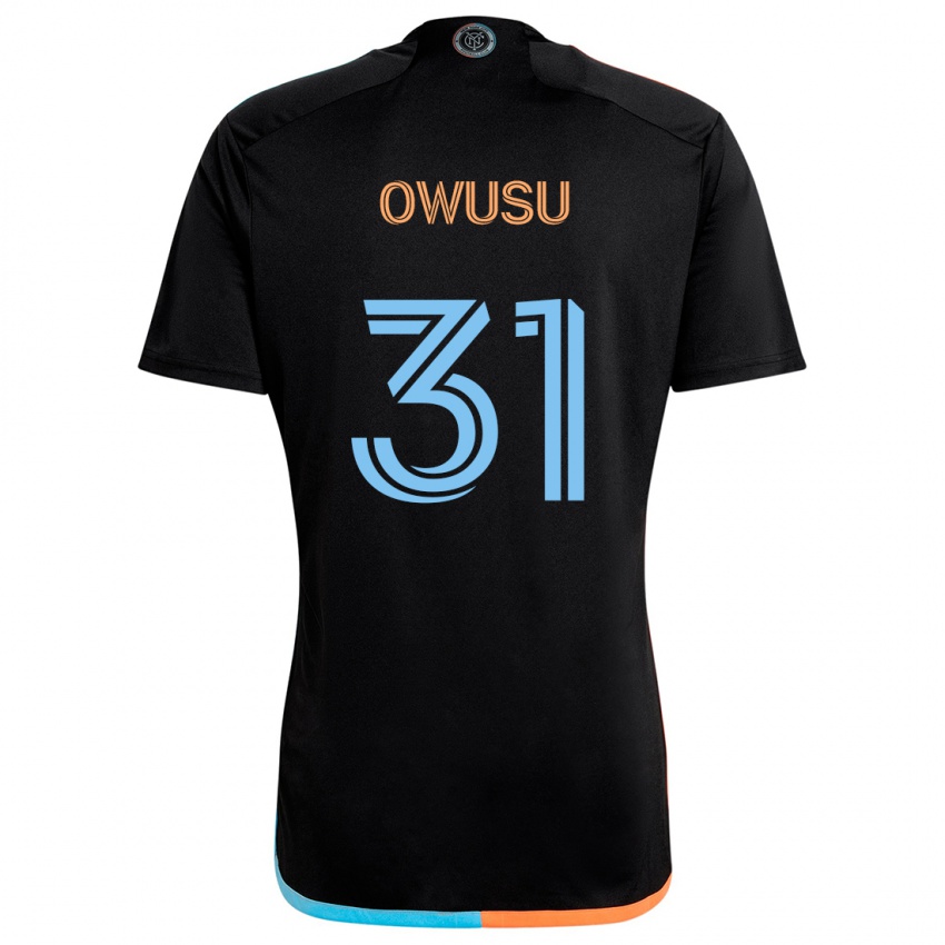 Kinder Samuel Owusu #31 Schwarz Orange Blau Auswärtstrikot Trikot 2024/25 T-Shirt Österreich