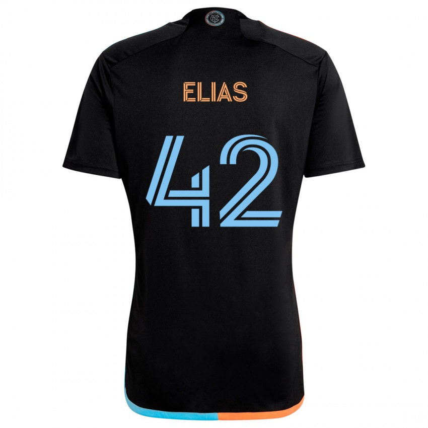 Kinder Piero Elias #42 Schwarz Orange Blau Auswärtstrikot Trikot 2024/25 T-Shirt Österreich