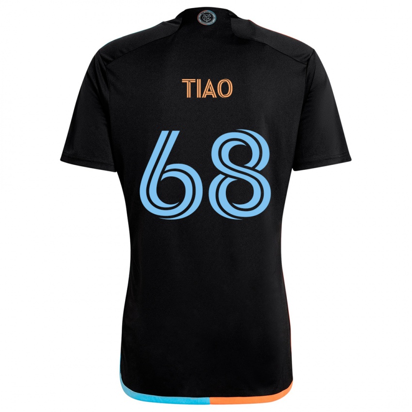 Kinder Christopher Tiao #68 Schwarz Orange Blau Auswärtstrikot Trikot 2024/25 T-Shirt Österreich