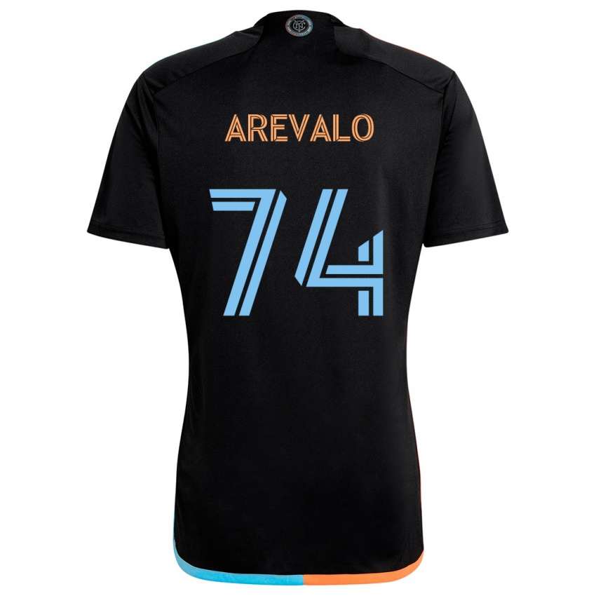 Kinder Ronny Arévalo #74 Schwarz Orange Blau Auswärtstrikot Trikot 2024/25 T-Shirt Österreich