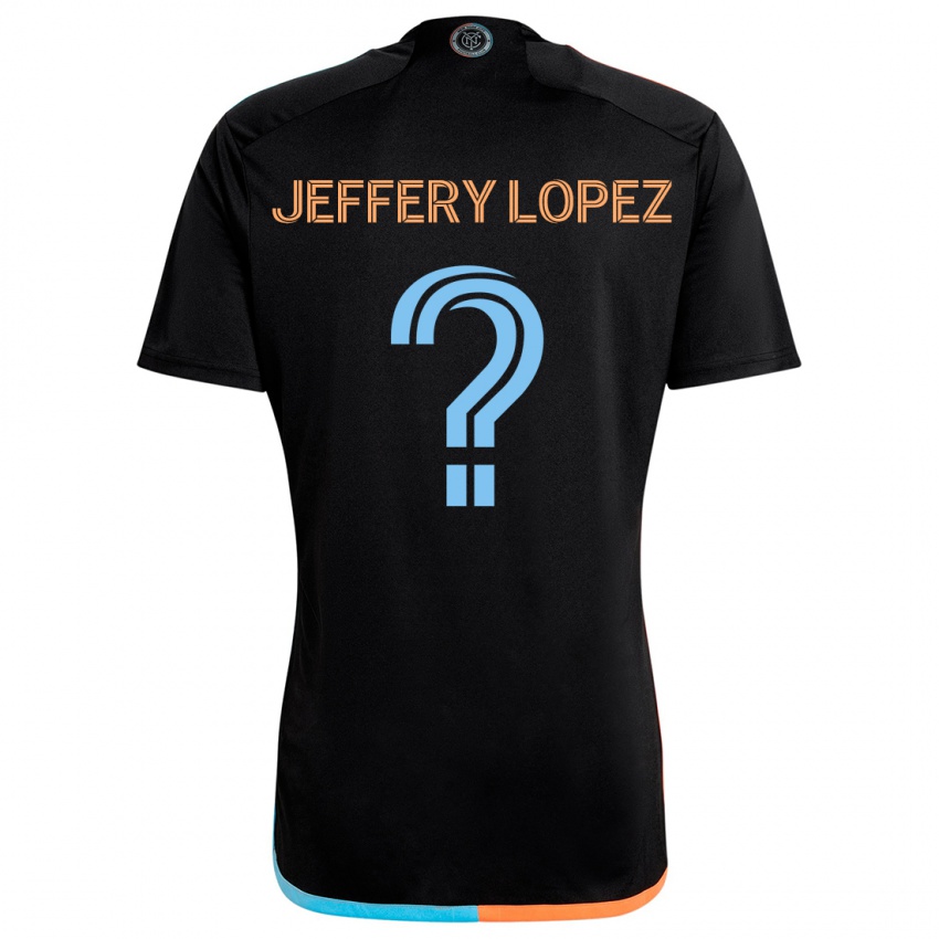 Kinder Jeffery López #0 Schwarz Orange Blau Auswärtstrikot Trikot 2024/25 T-Shirt Österreich