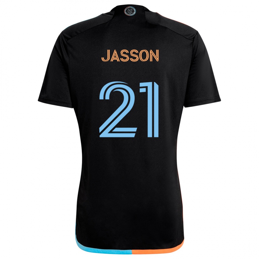 Kinder Andres Jasson #21 Schwarz Orange Blau Auswärtstrikot Trikot 2024/25 T-Shirt Österreich