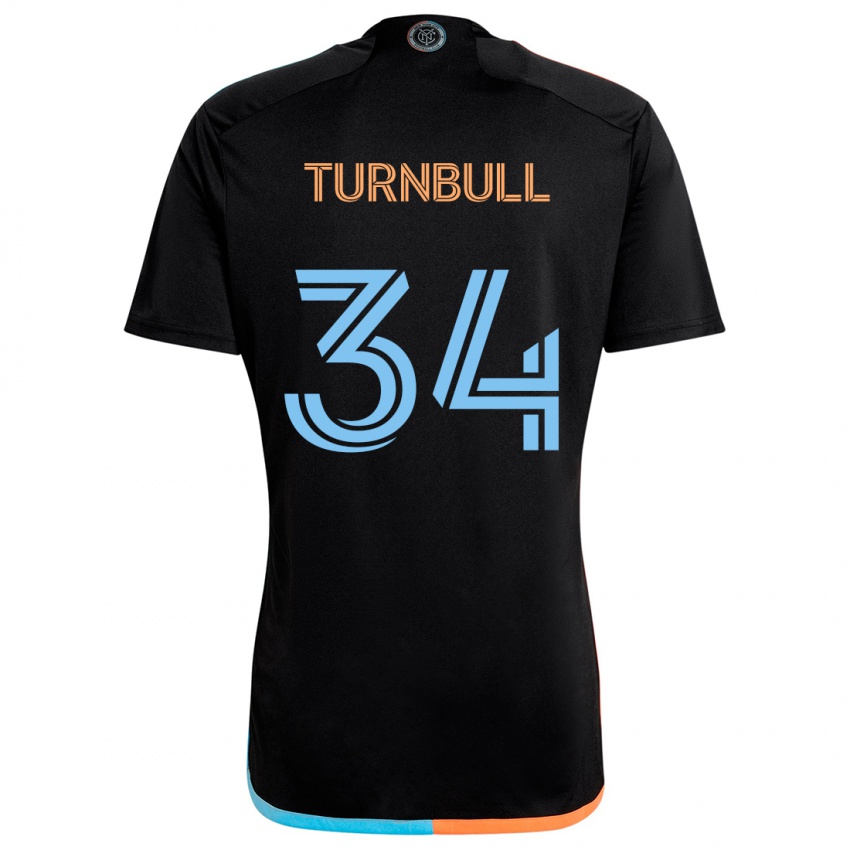 Kinder Stephen Turnbull #34 Schwarz Orange Blau Auswärtstrikot Trikot 2024/25 T-Shirt Österreich