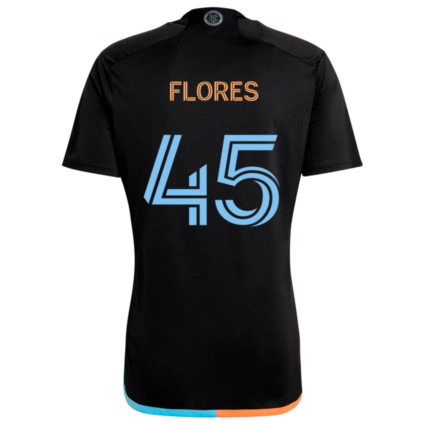 Kinder Brian Flores #45 Schwarz Orange Blau Auswärtstrikot Trikot 2024/25 T-Shirt Österreich