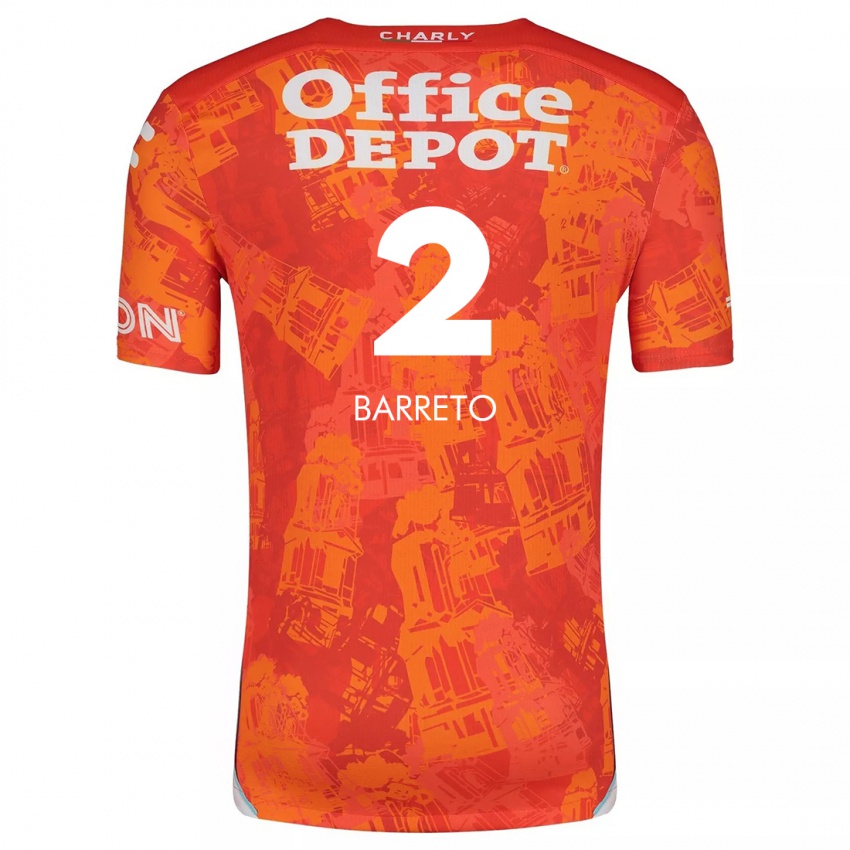 Kinder Sergio Barreto #2 Orange Weiß Auswärtstrikot Trikot 2024/25 T-Shirt Österreich