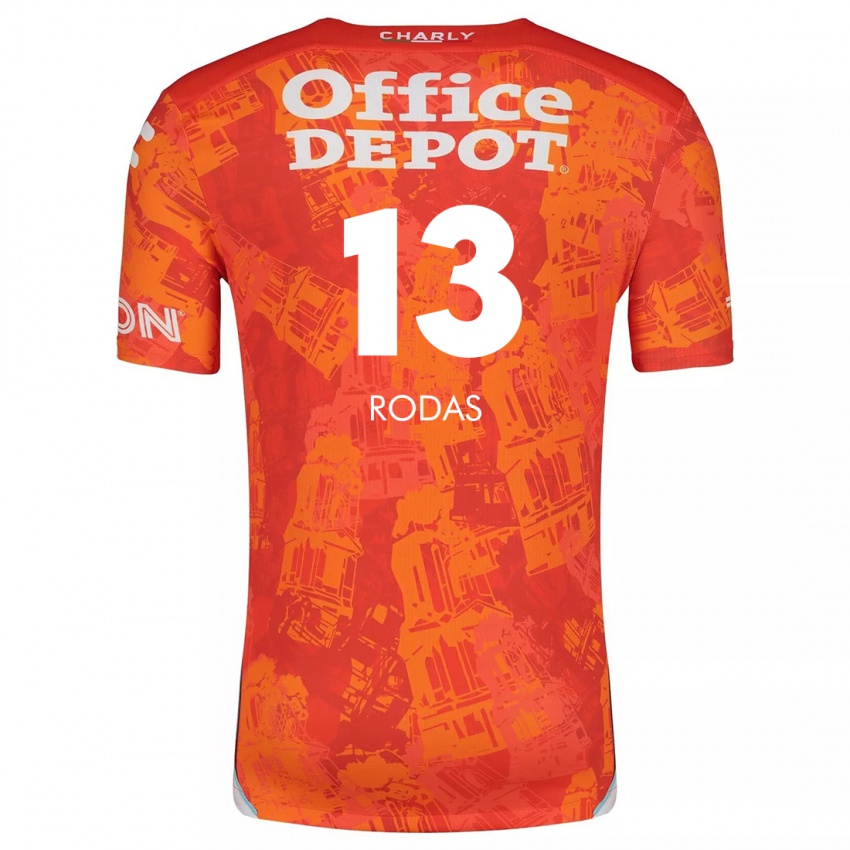 Kinder Carlos Rodas #13 Orange Weiß Auswärtstrikot Trikot 2024/25 T-Shirt Österreich