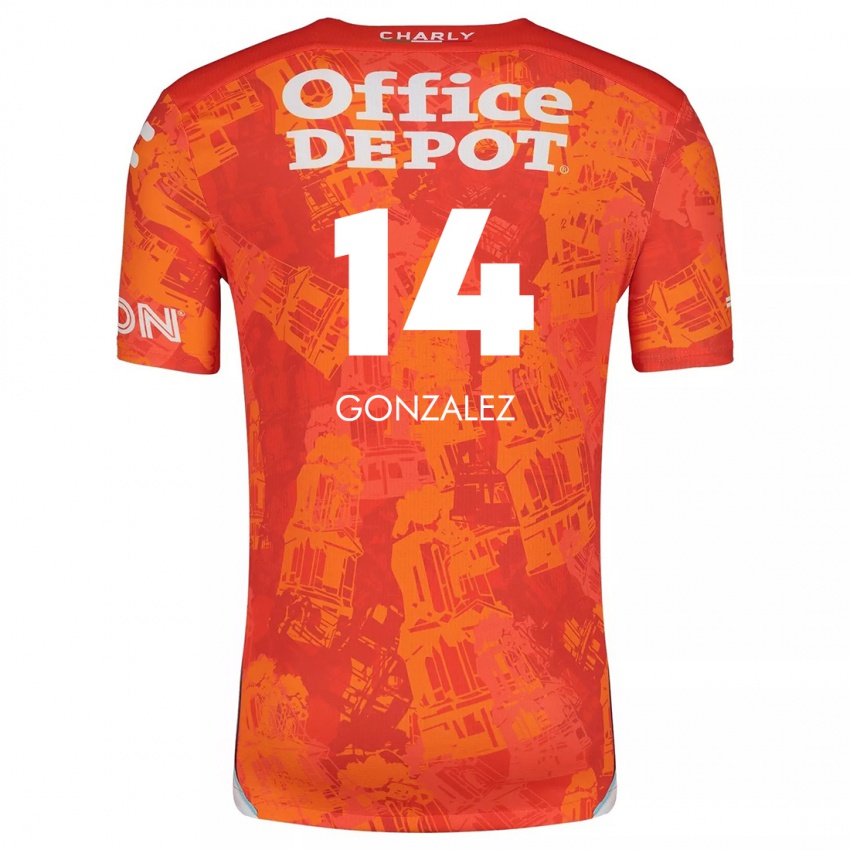 Kinder Arturo González #14 Orange Weiß Auswärtstrikot Trikot 2024/25 T-Shirt Österreich