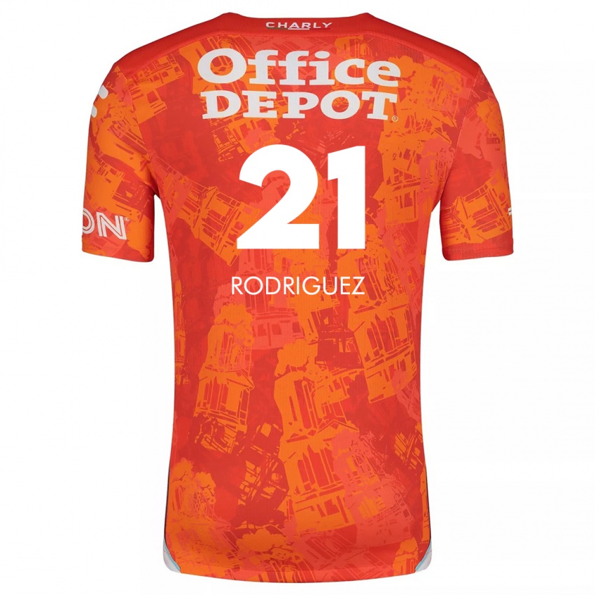 Kinder Valentín Rodríguez #21 Orange Weiß Auswärtstrikot Trikot 2024/25 T-Shirt Österreich