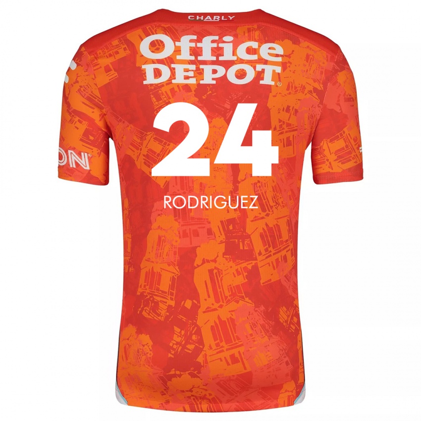 Kinder Luis Rodriguez #24 Orange Weiß Auswärtstrikot Trikot 2024/25 T-Shirt Österreich