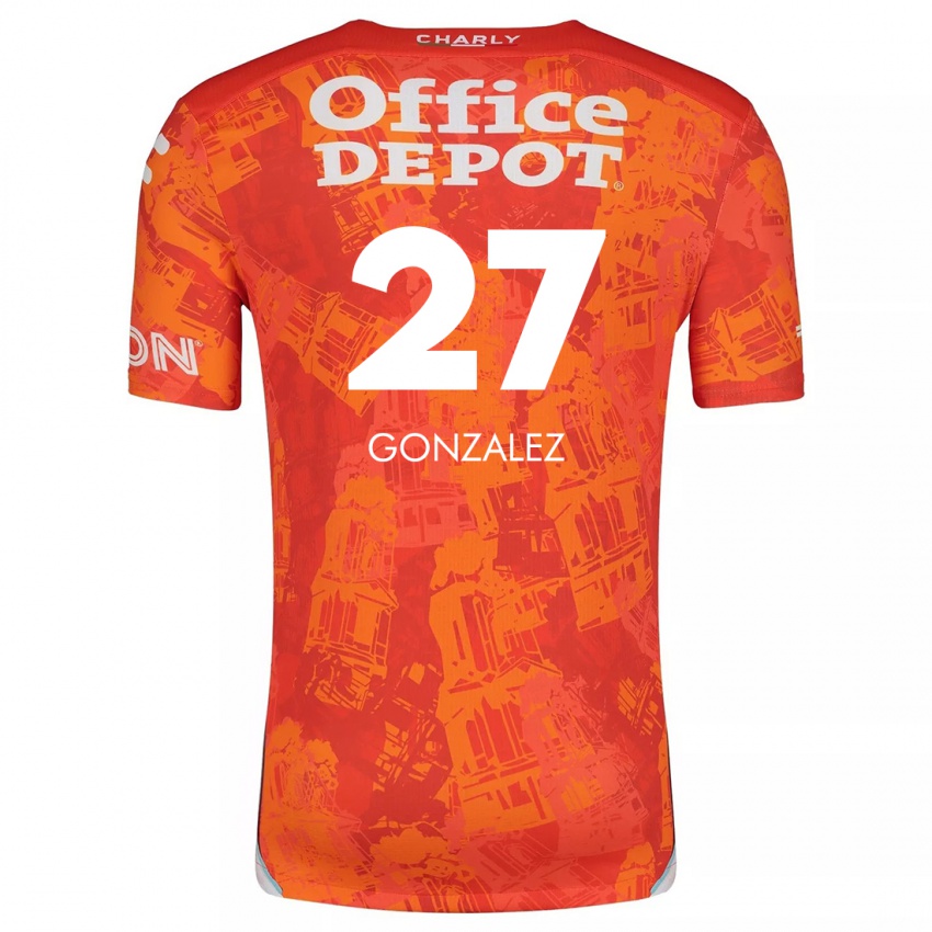 Kinder Owen González #27 Orange Weiß Auswärtstrikot Trikot 2024/25 T-Shirt Österreich