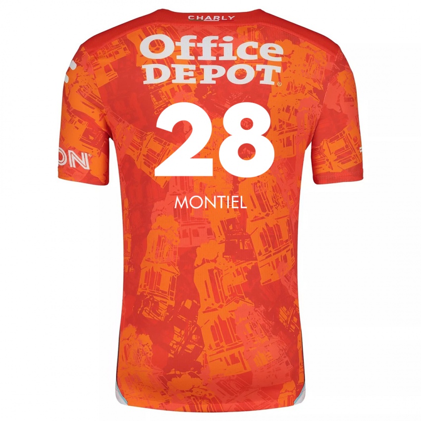 Kinder Elías Montiel #28 Orange Weiß Auswärtstrikot Trikot 2024/25 T-Shirt Österreich