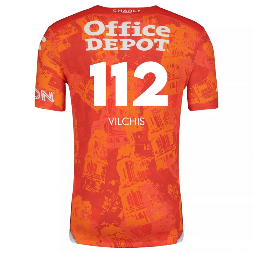 Kinder Leonardo Vílchis #112 Orange Weiß Auswärtstrikot Trikot 2024/25 T-Shirt Österreich