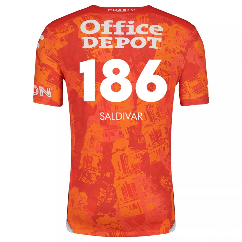 Kinder José Saldívar #186 Orange Weiß Auswärtstrikot Trikot 2024/25 T-Shirt Österreich