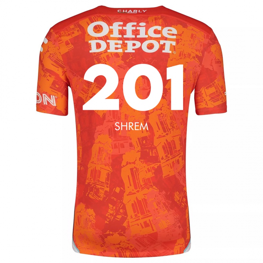 Kinder David Shrem #201 Orange Weiß Auswärtstrikot Trikot 2024/25 T-Shirt Österreich