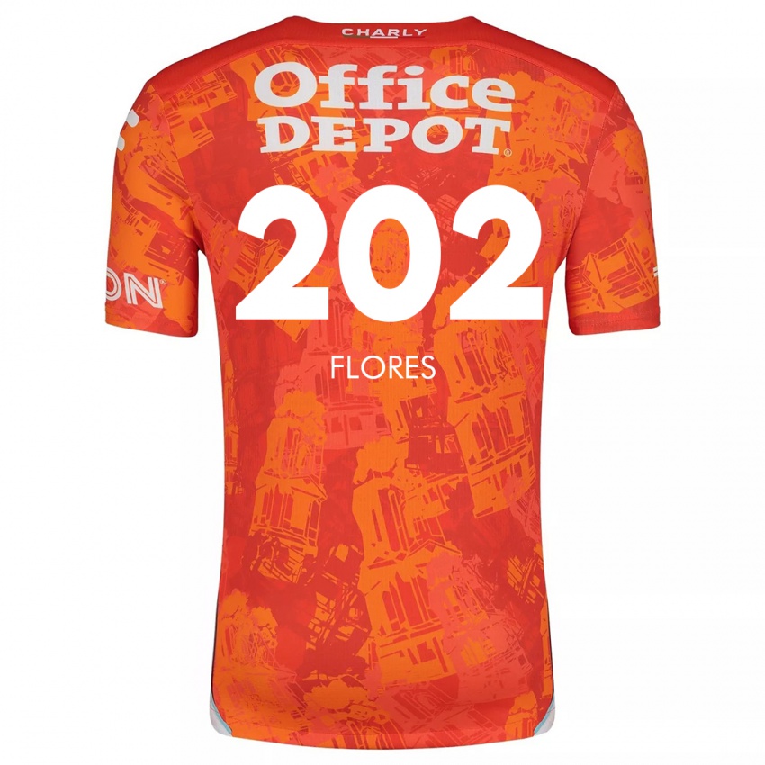 Kinder Luis Flores #202 Orange Weiß Auswärtstrikot Trikot 2024/25 T-Shirt Österreich