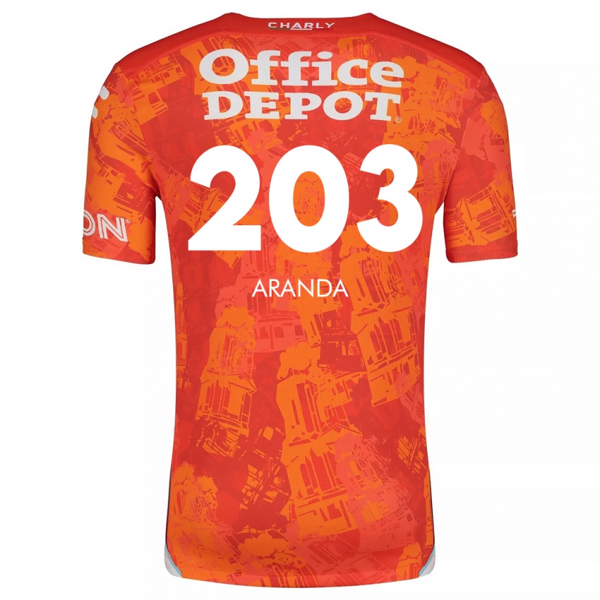 Kinder Juan Aranda #203 Orange Weiß Auswärtstrikot Trikot 2024/25 T-Shirt Österreich