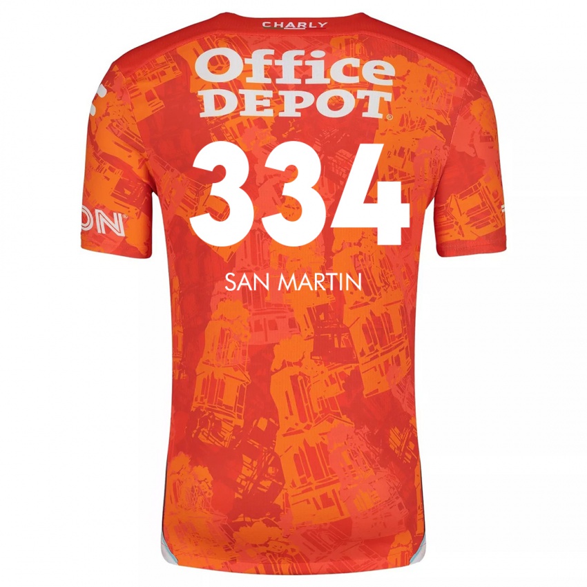 Kinder Uziel San Martín #334 Orange Weiß Auswärtstrikot Trikot 2024/25 T-Shirt Österreich