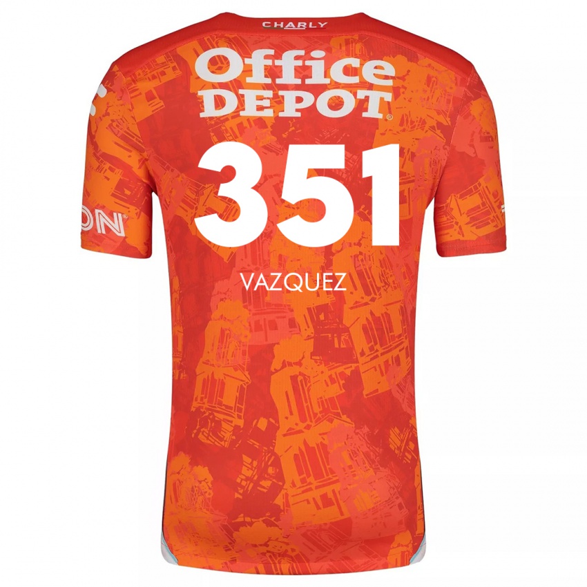 Kinder Maximo Vázquez #351 Orange Weiß Auswärtstrikot Trikot 2024/25 T-Shirt Österreich