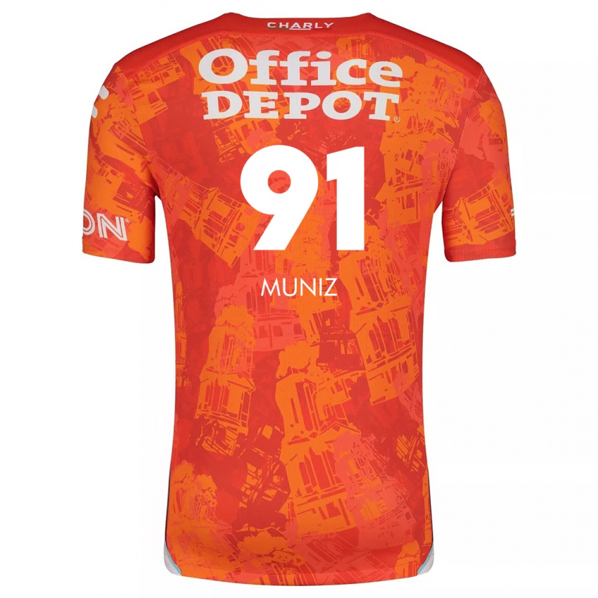 Kinder Brandon Muñiz #91 Orange Weiß Auswärtstrikot Trikot 2024/25 T-Shirt Österreich