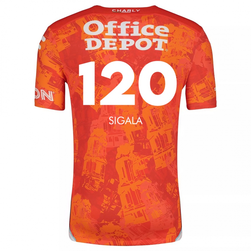 Kinder Juan Sigala #120 Orange Weiß Auswärtstrikot Trikot 2024/25 T-Shirt Österreich