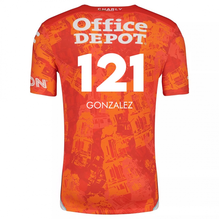 Kinder Cristian González #121 Orange Weiß Auswärtstrikot Trikot 2024/25 T-Shirt Österreich