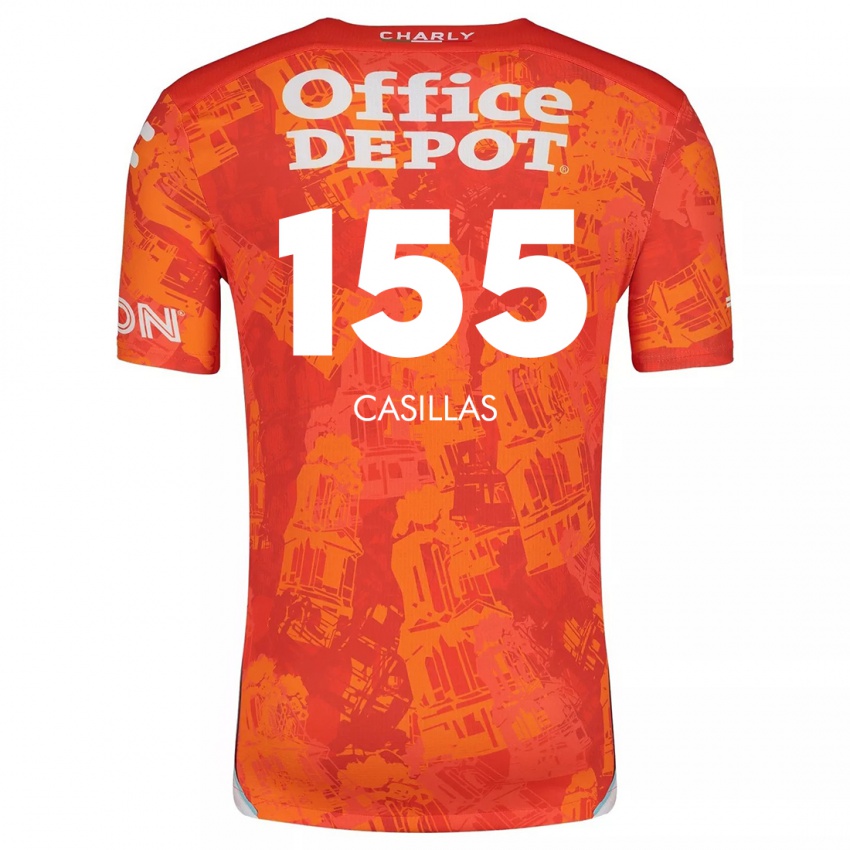 Kinder Johan Casillas #155 Orange Weiß Auswärtstrikot Trikot 2024/25 T-Shirt Österreich