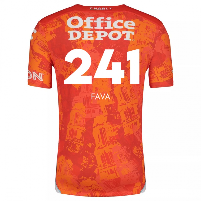 Kinder Marco Fava #241 Orange Weiß Auswärtstrikot Trikot 2024/25 T-Shirt Österreich