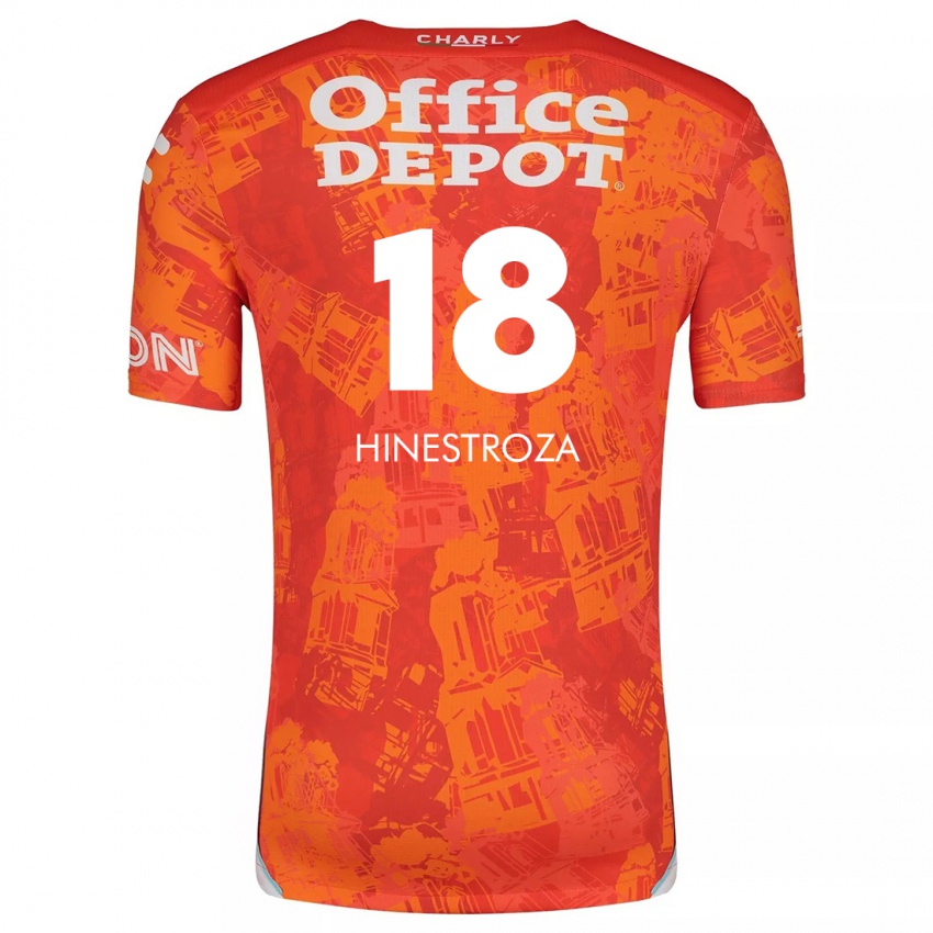 Kinder Marino Hinestroza #18 Orange Weiß Auswärtstrikot Trikot 2024/25 T-Shirt Österreich