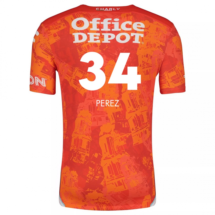 Kinder Julio Pérez #34 Orange Weiß Auswärtstrikot Trikot 2024/25 T-Shirt Österreich