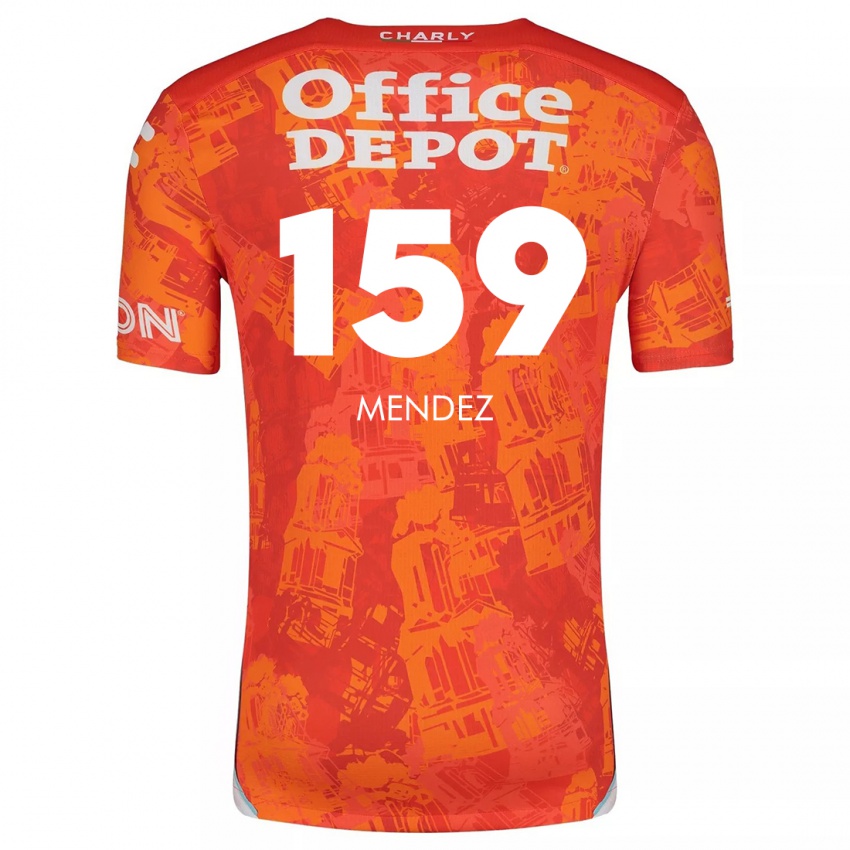 Kinder Daniel Méndez #159 Orange Weiß Auswärtstrikot Trikot 2024/25 T-Shirt Österreich