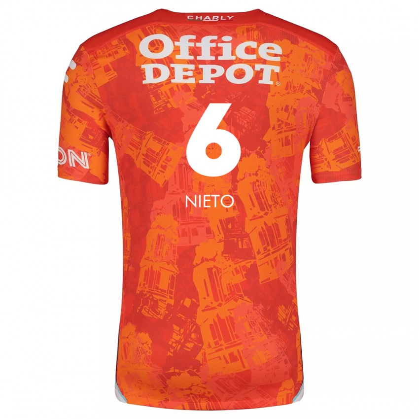 Kinder Karla Nieto #6 Orange Weiß Auswärtstrikot Trikot 2024/25 T-Shirt Österreich