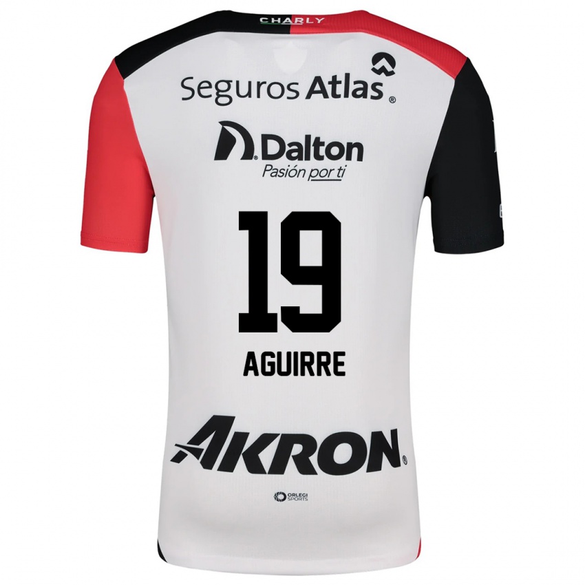 Kinder Eduardo Aguirre #19 Weiß Rot Schwarz Auswärtstrikot Trikot 2024/25 T-Shirt Österreich