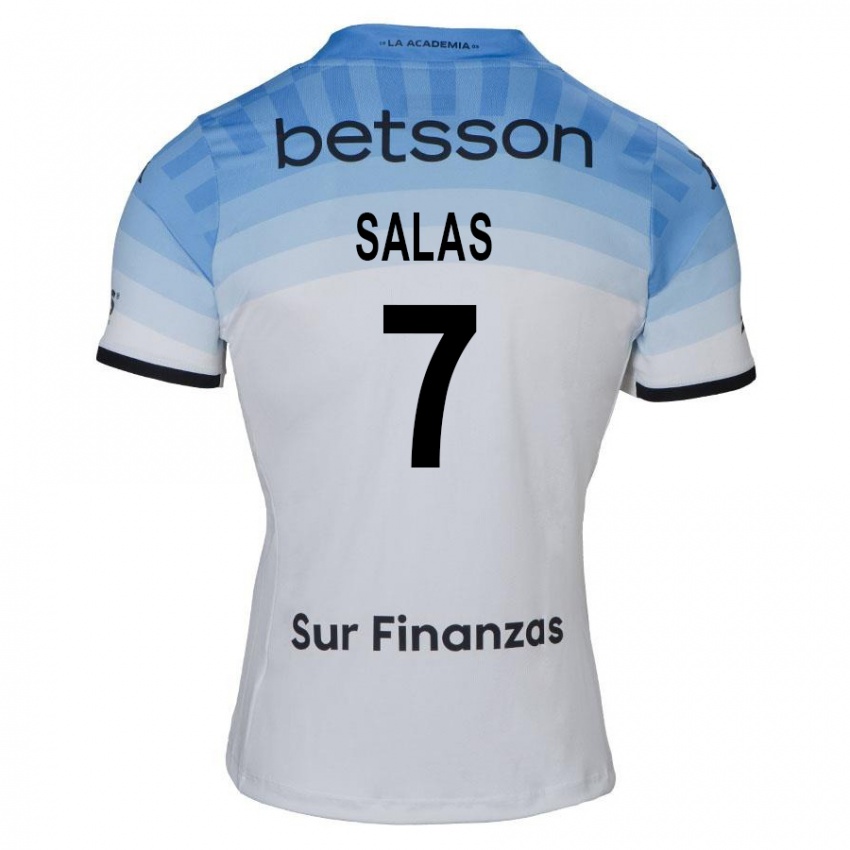 Kinder Maximiliano Salas #7 Weiß Blau Schwarz Auswärtstrikot Trikot 2024/25 T-Shirt Österreich